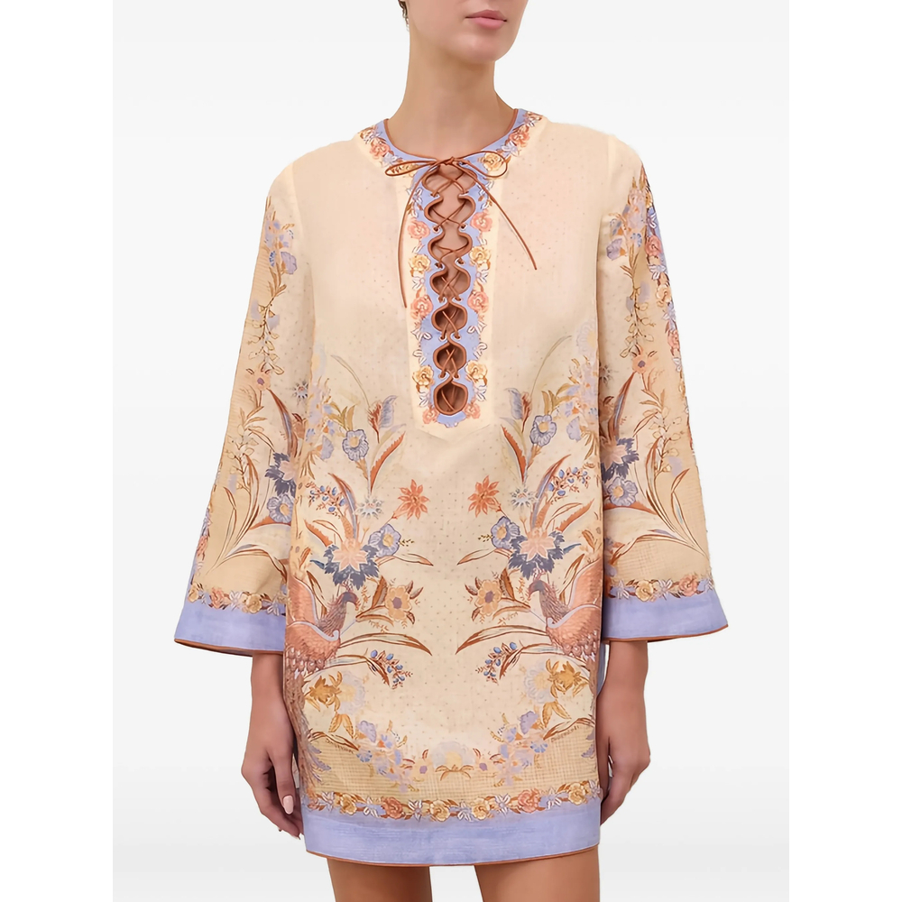 [Zimmermann] Long sleeve dress FW26 8076DSS262  BISCU