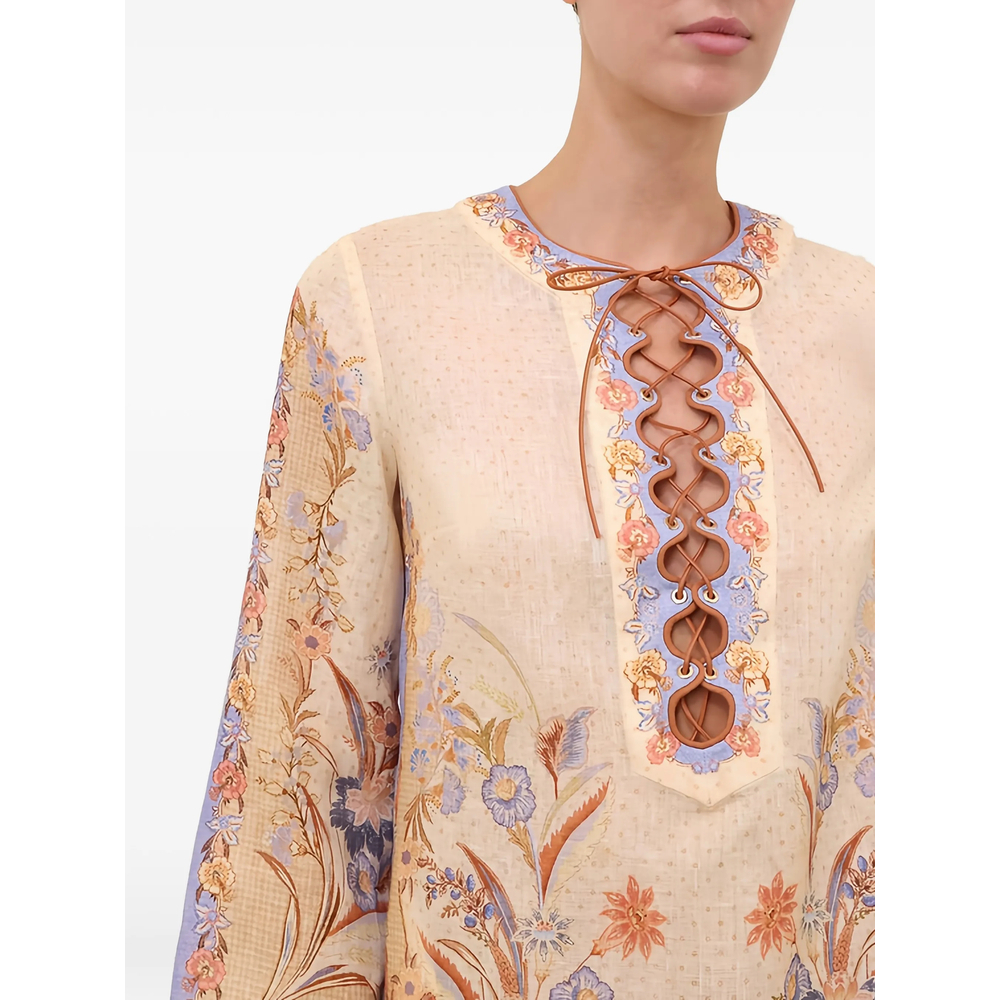 [Zimmermann] Long sleeve dress FW26 8076DSS262  BISCU