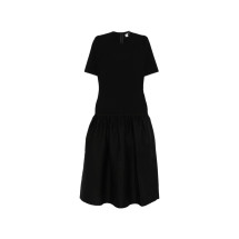 [TOTEME] Short sleeve dress SS26 261-WRD0279 FB0567-001 BLACK