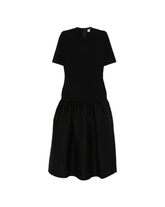 [TOTEME] Short sleeve dress SS26 261-WRD0279 FB0567-001 BLACK