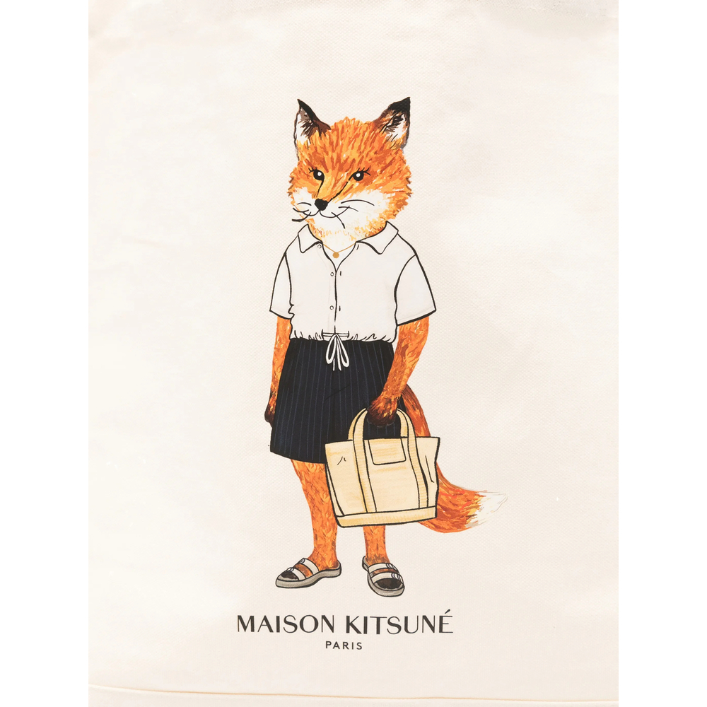[MAISON KITSUNE] Tote bag SS26 QU05108WW9042  ECRU