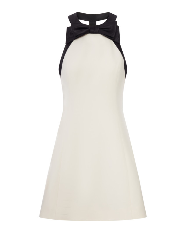 [Valentino Garavani] Sleeveless dress FW26 9B3VAKH41CF9Z7 VANILLA BLACK