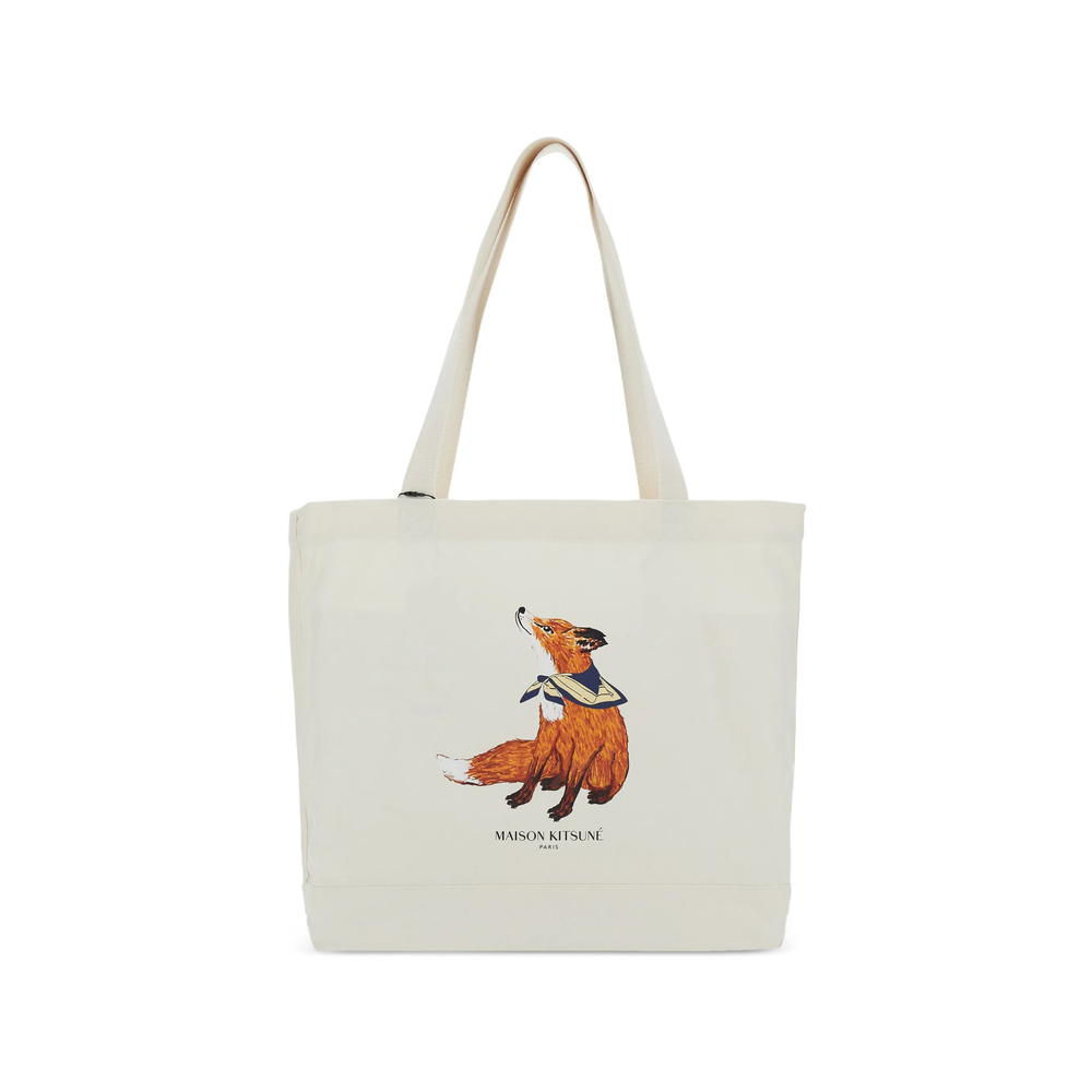 [MAISON KITSUNE] Tote bag SS26 QU05130WW9042  ECRU