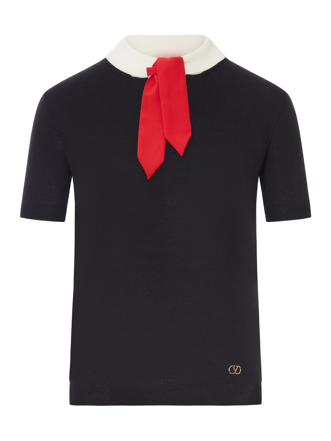 [Valentino Garavani] T-shirts Short Sleeve FW26 9B3KC75IAF50NA BLACK IVORY