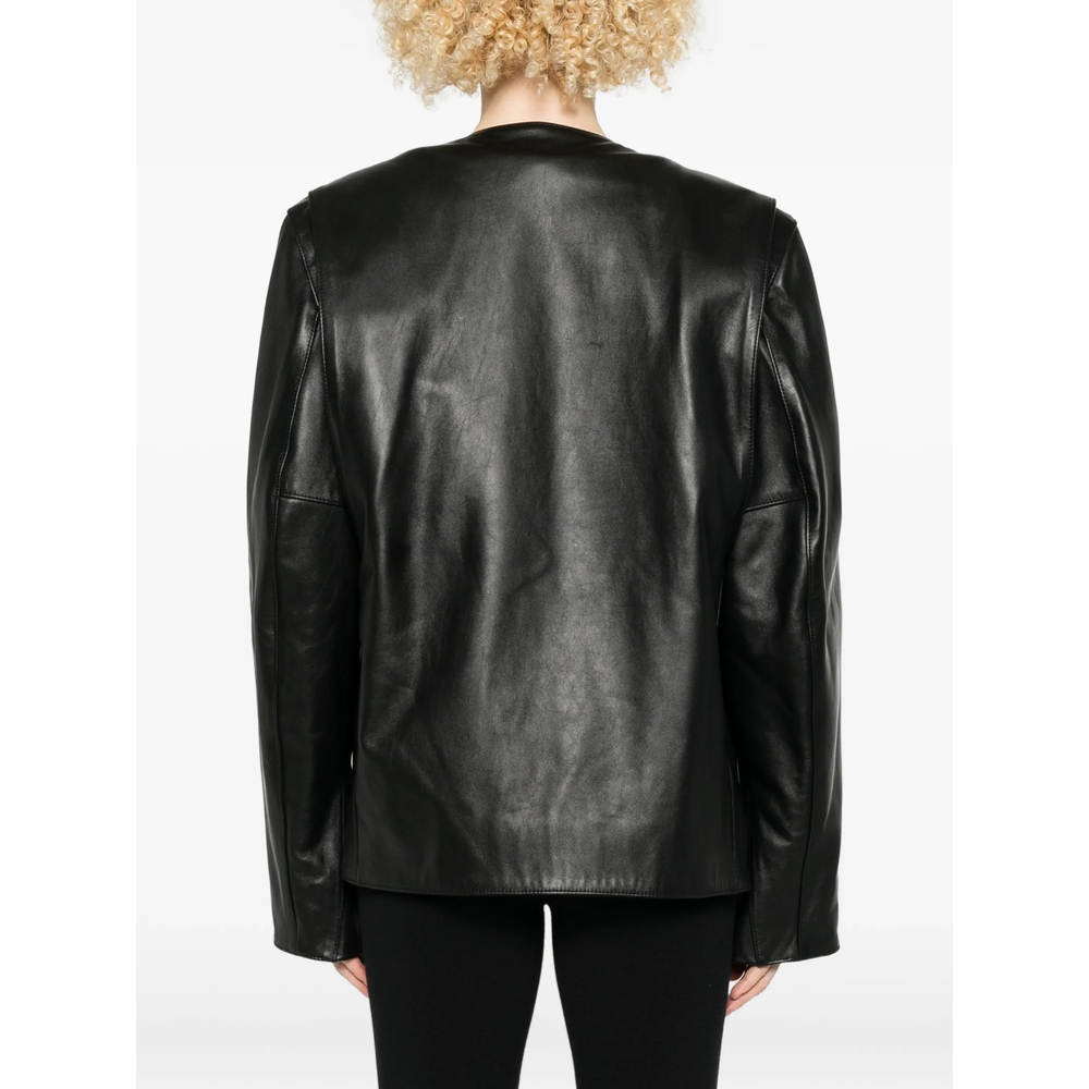 [TOTEME] Leather Jacket SS26 262-WRO0322 LE0207-001 BLACK