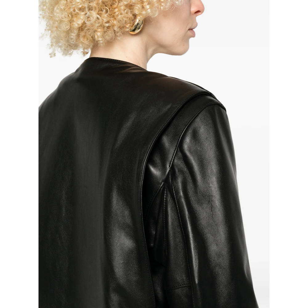 [TOTEME] Leather Jacket SS26 262-WRO0322 LE0207-001 BLACK