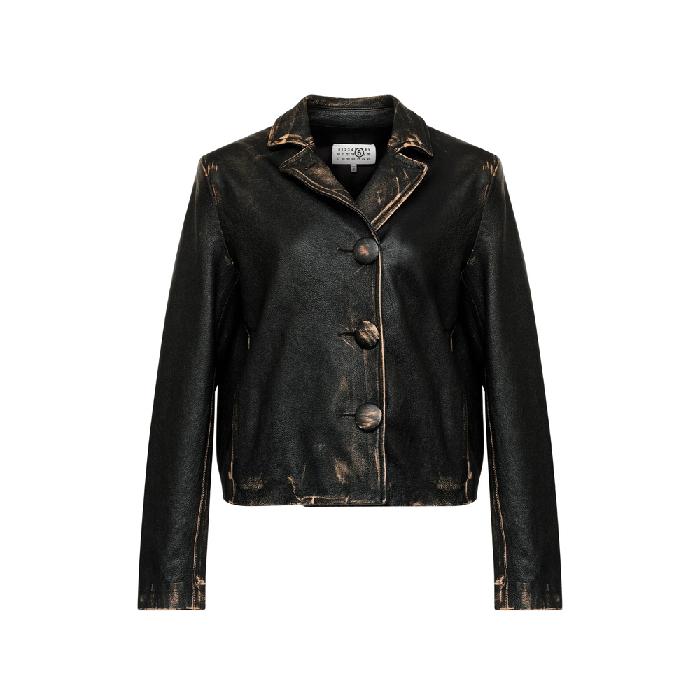 [MM6 Maison Margiela] Leather Jacket SS26 M07021 S62AN0182 900