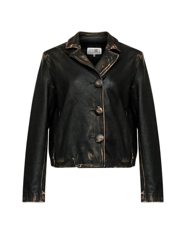 [MM6 Maison Margiela] Leather Jacket SS26 M07021 S62AN0182 900