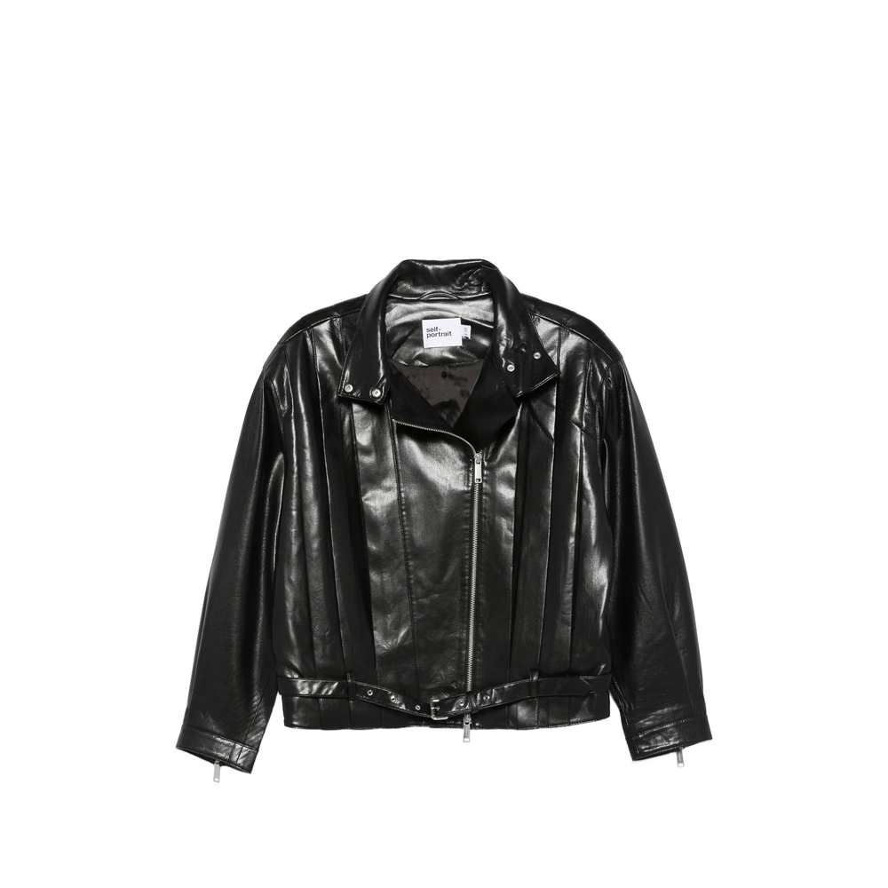 [Self-portrait] Leather Jacket SS26 SS26-103J-B  BLACK