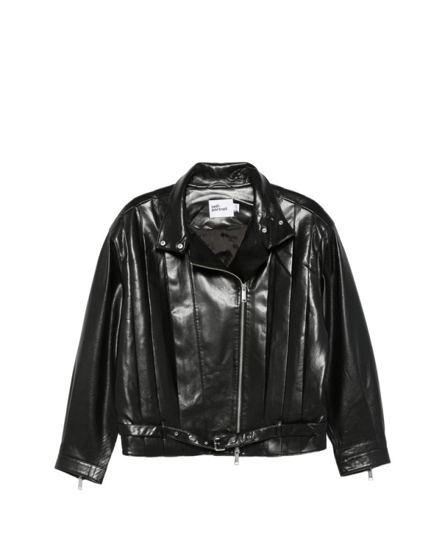 [Self-portrait] Leather Jacket SS26 SS26-103J-B  BLACK