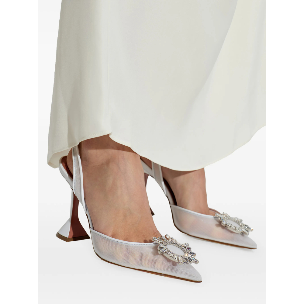 [Amina Muaddi] Pumps SS26 BEGUM MESH SLI 95 WHITE