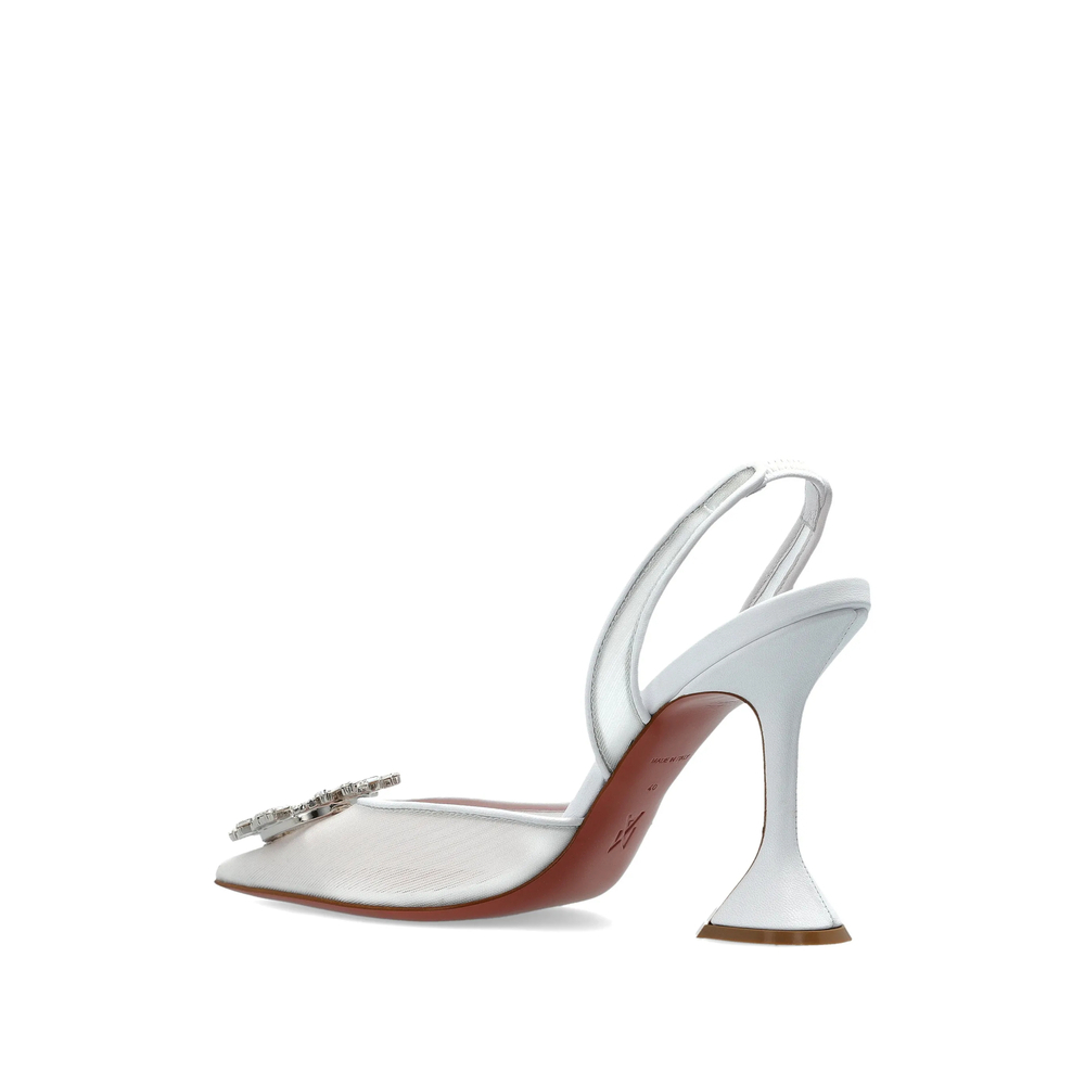 [Amina Muaddi] Pumps SS26 BEGUM MESH SLI 95 WHITE