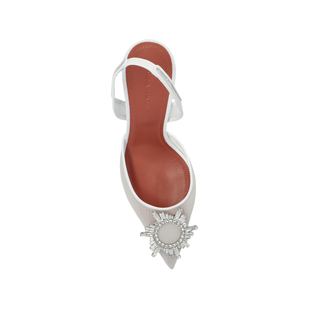 [Amina Muaddi] Pumps SS26 BEGUM MESH SLI 95 WHITE
