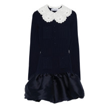 [Self-portrait] Long sleeve dress SS26 RS26-106SB-N  NAVY