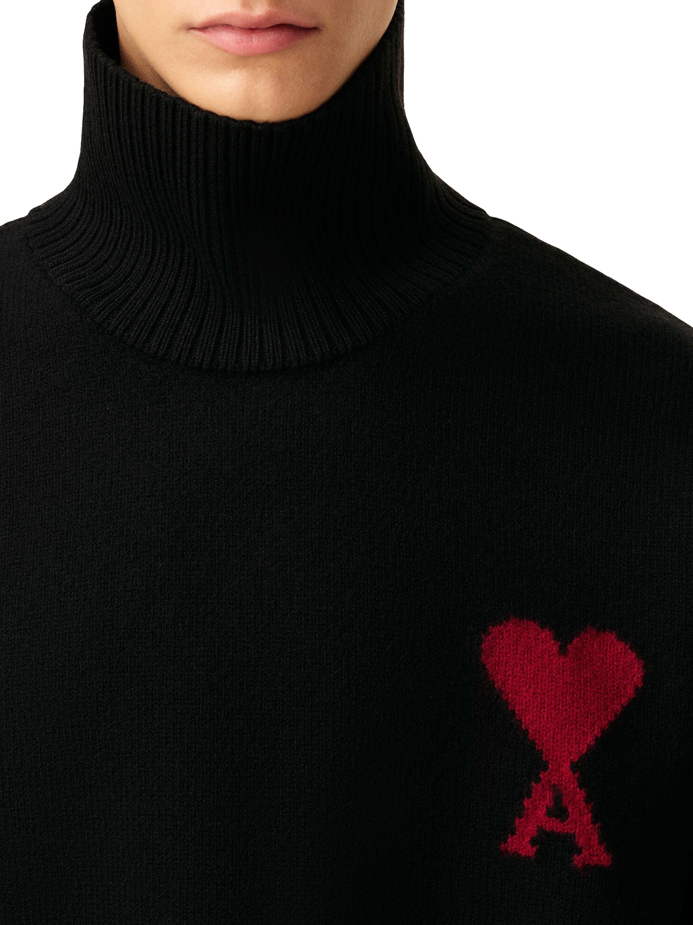 [Ami Paris] Knitwear FW26 UKS839018009 NOIR ROUGE