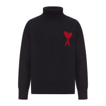 [Ami Paris] Knitwear FW26 UKS839018009 NOIR ROUGE