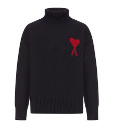 [Ami Paris] Knitwear FW26 UKS839018009 NOIR ROUGE