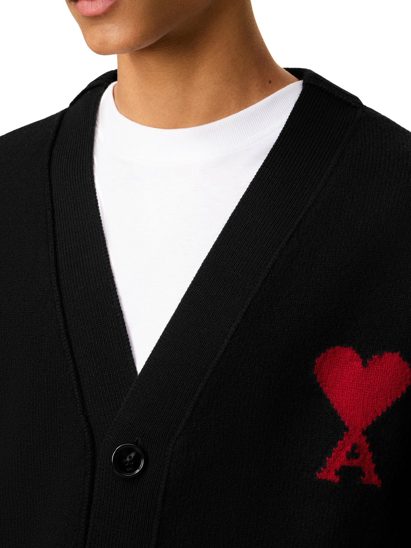 [Ami Paris] Knitwear FW26 UKC367018009 NOIR ROUGE