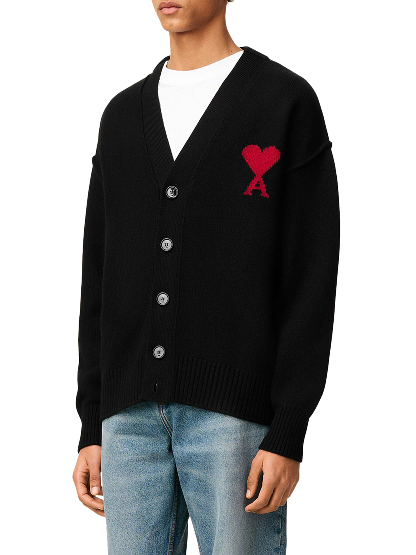 [Ami Paris] Knitwear FW26 UKC367018009 NOIR ROUGE