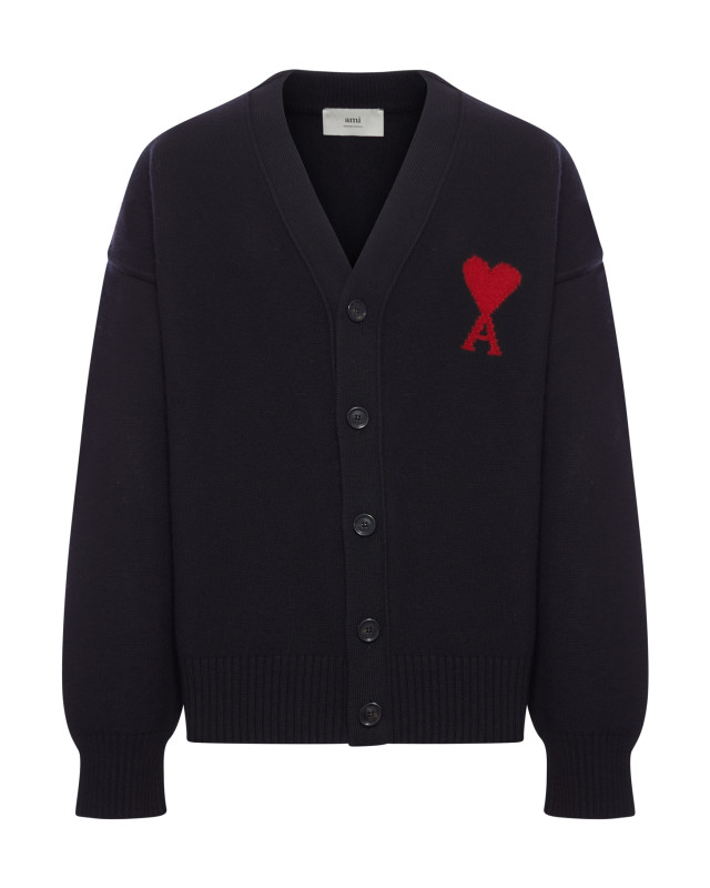 [Ami Paris] Knitwear FW26 UKC367018009 NOIR ROUGE