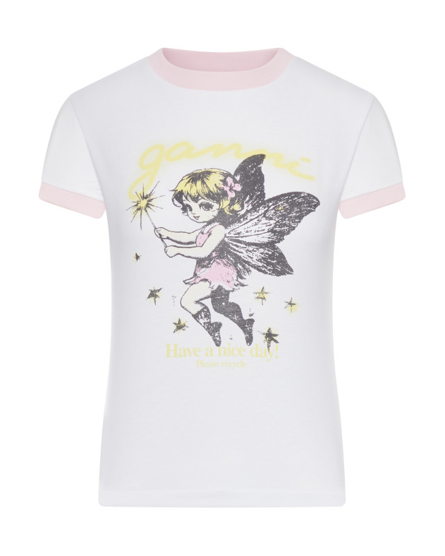 [GANNI] T-shirts Short Sleeve FW26 A1050144151 BRIGHT WHITE