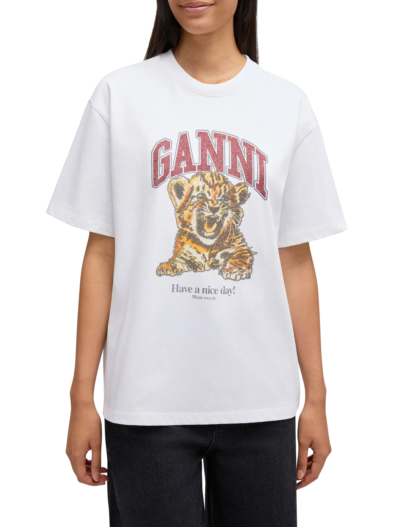 [GANNI] T-shirts Short Sleeve FW26 A1050060151 BRIGHT WHITE
