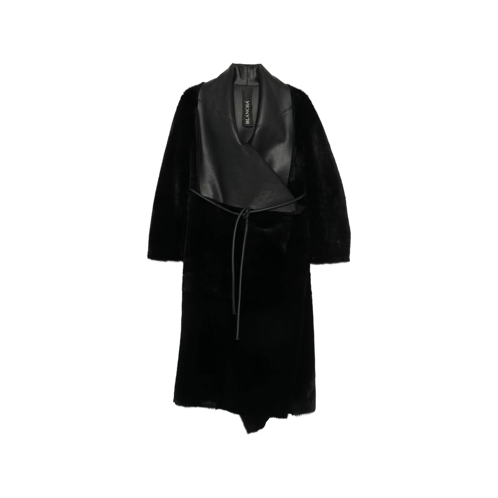 [Blancha] Leather Jacket FW26 26116-300  NERO