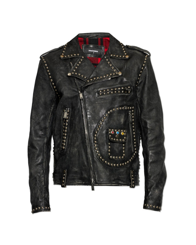 [Dsquared2] Leather Jacket FW26 D07056 S74AM1741 900
