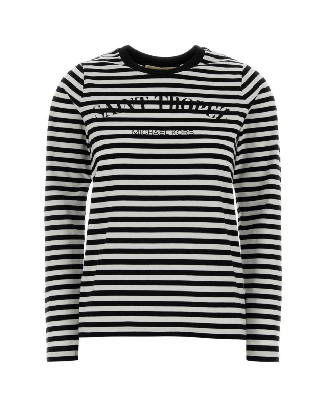 [MICHAEL BY MICHAEL KORS] T-shirts Long Sleeve SS26 MS6520JKWZ BLACKWHITE