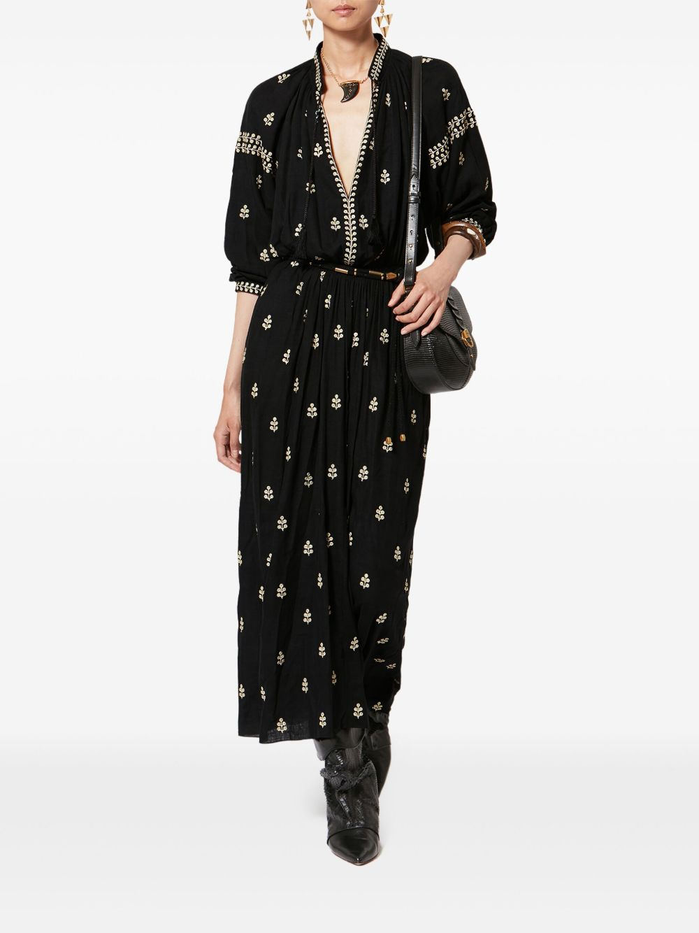 [Isabel Marant] Long sleeve dress SS26 RO1027FA-D1J12I01BK