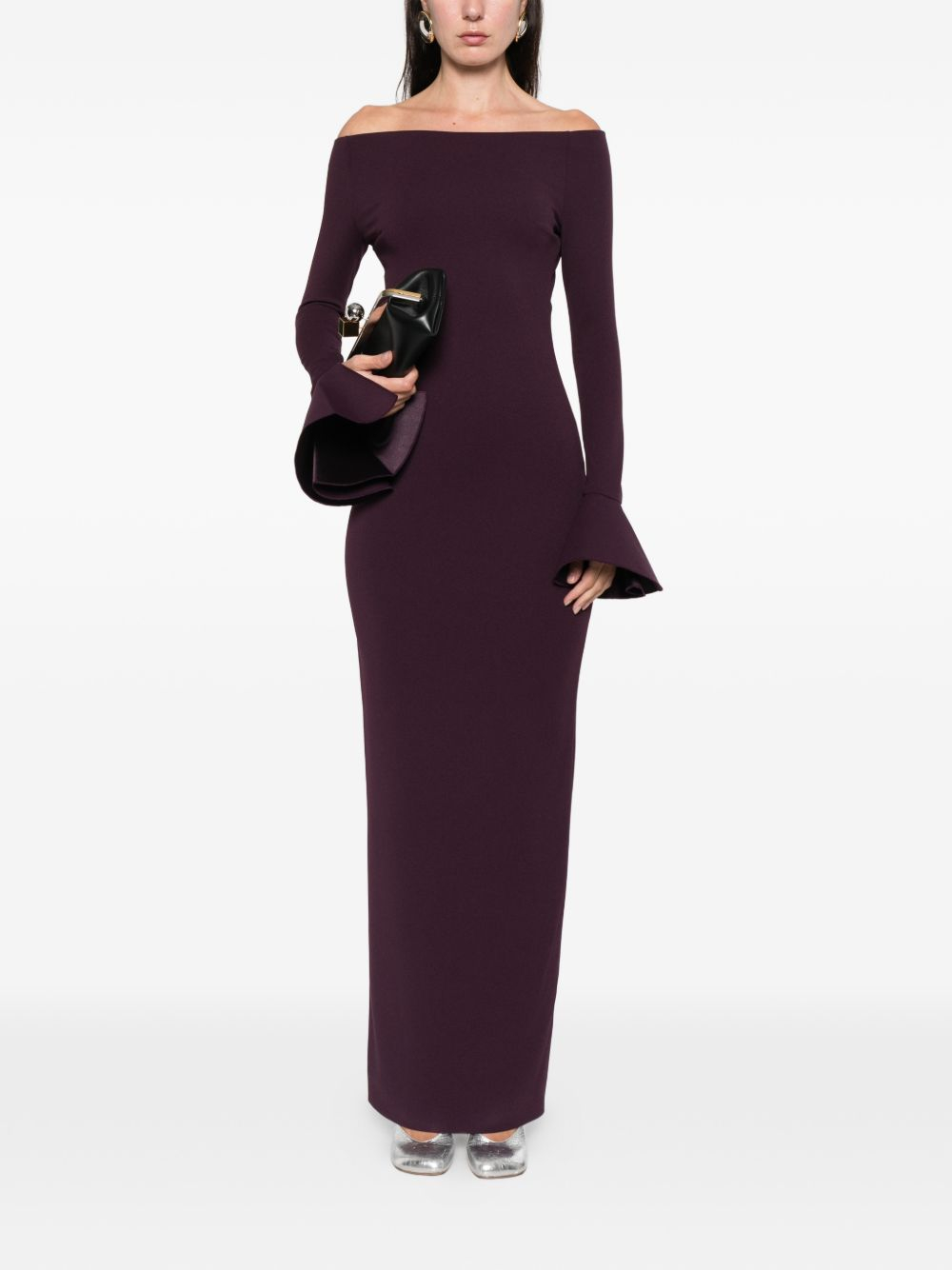 [Solace London] Long sleeve dress SS26 OS46053PLUM