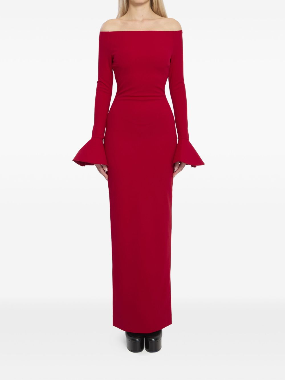 [Solace London] Long sleeve dress SS26 OS46053RED