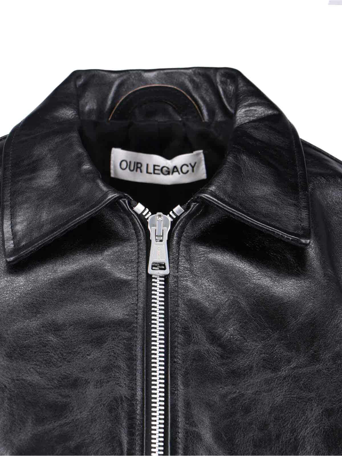 [Our Legacy] Leather Jacket FW26 M4239MTDTOP DYED BLACK LEATHER