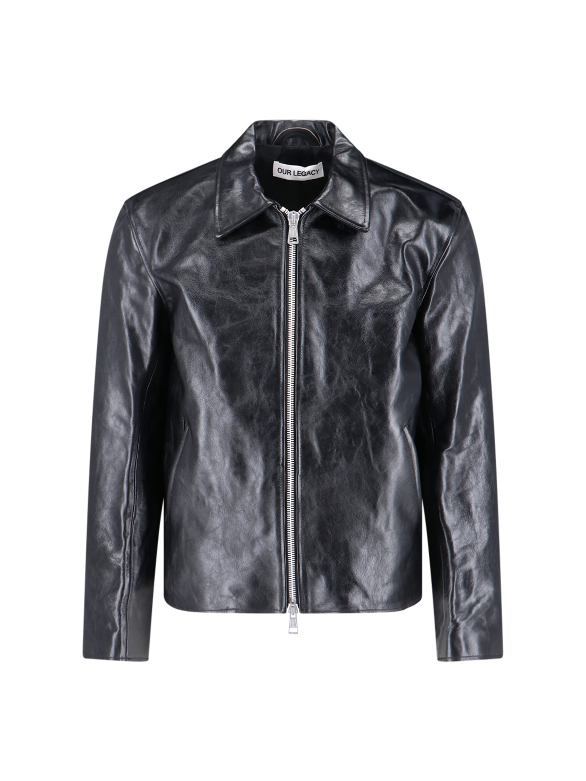 [Our Legacy] Leather Jacket FW26 M4239MTDTOP DYED BLACK LEATHER