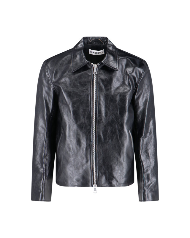 [Our Legacy] Leather Jacket FW26 M4239MTDTOP DYED BLACK LEATHER