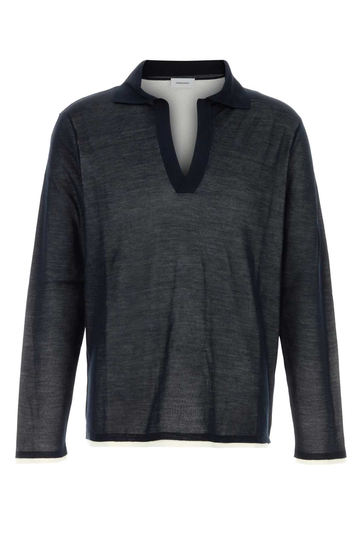 [Salvatore Ferragamo] T-shirts Long Sleeve SS26 145399793168 NAVYWHITE