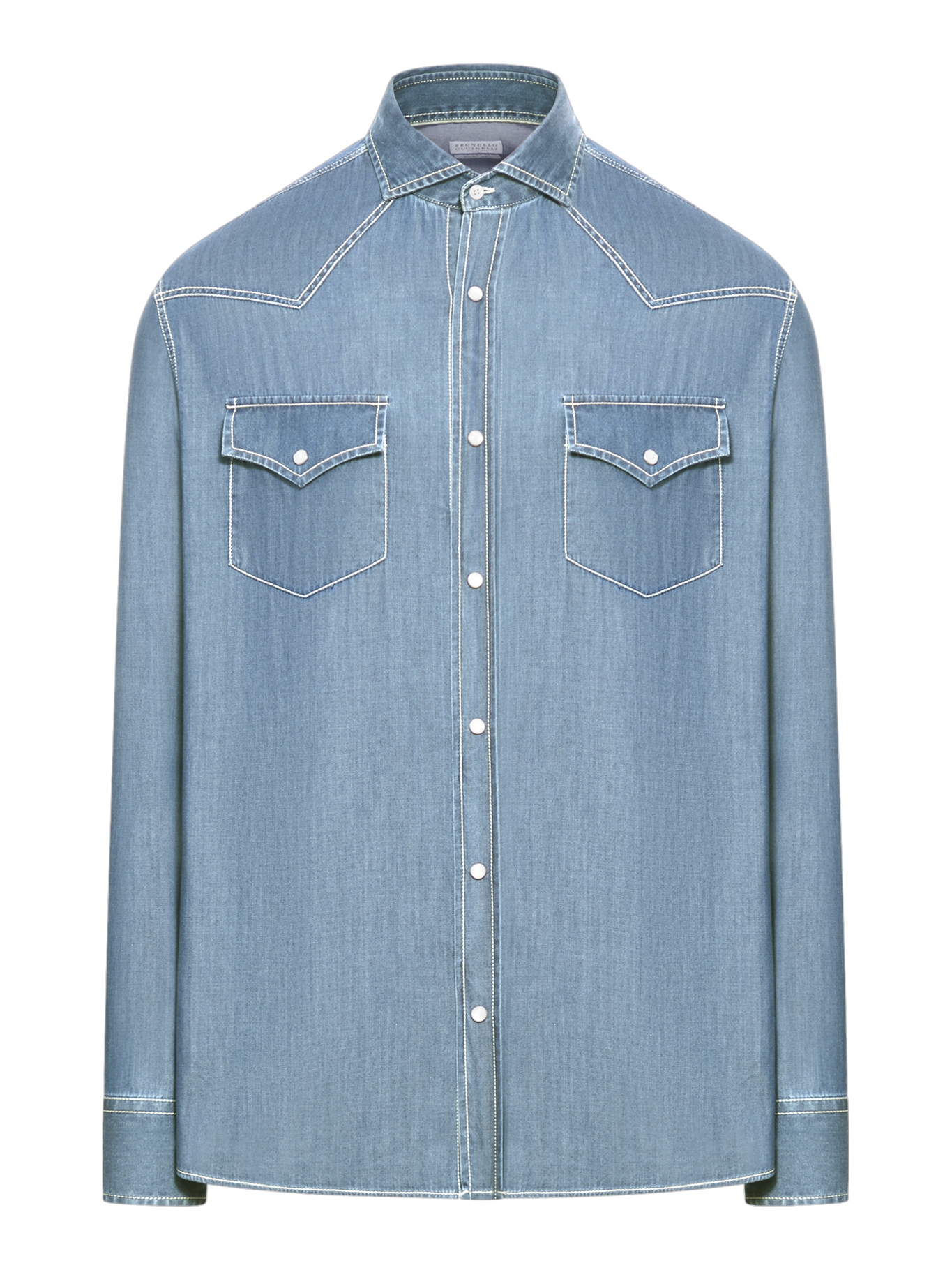 [Brunello Cucinelli] Shirts Long Sleeve SS26 MR6834008CBT30 LIGHT DENIM