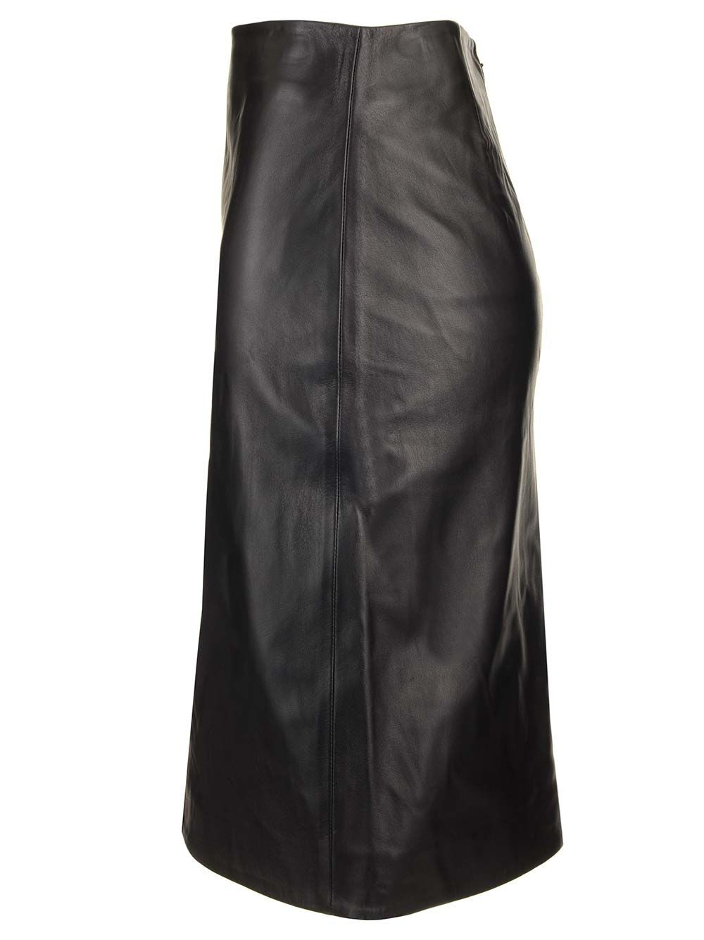 [LOULOU STUDIO] Midi skirt SS25 EKAREBLACK