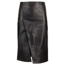 [LOULOU STUDIO] Midi skirt SS25 EKAREBLACK