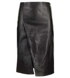 [LOULOU STUDIO] Midi skirt SS25 EKAREBLACK