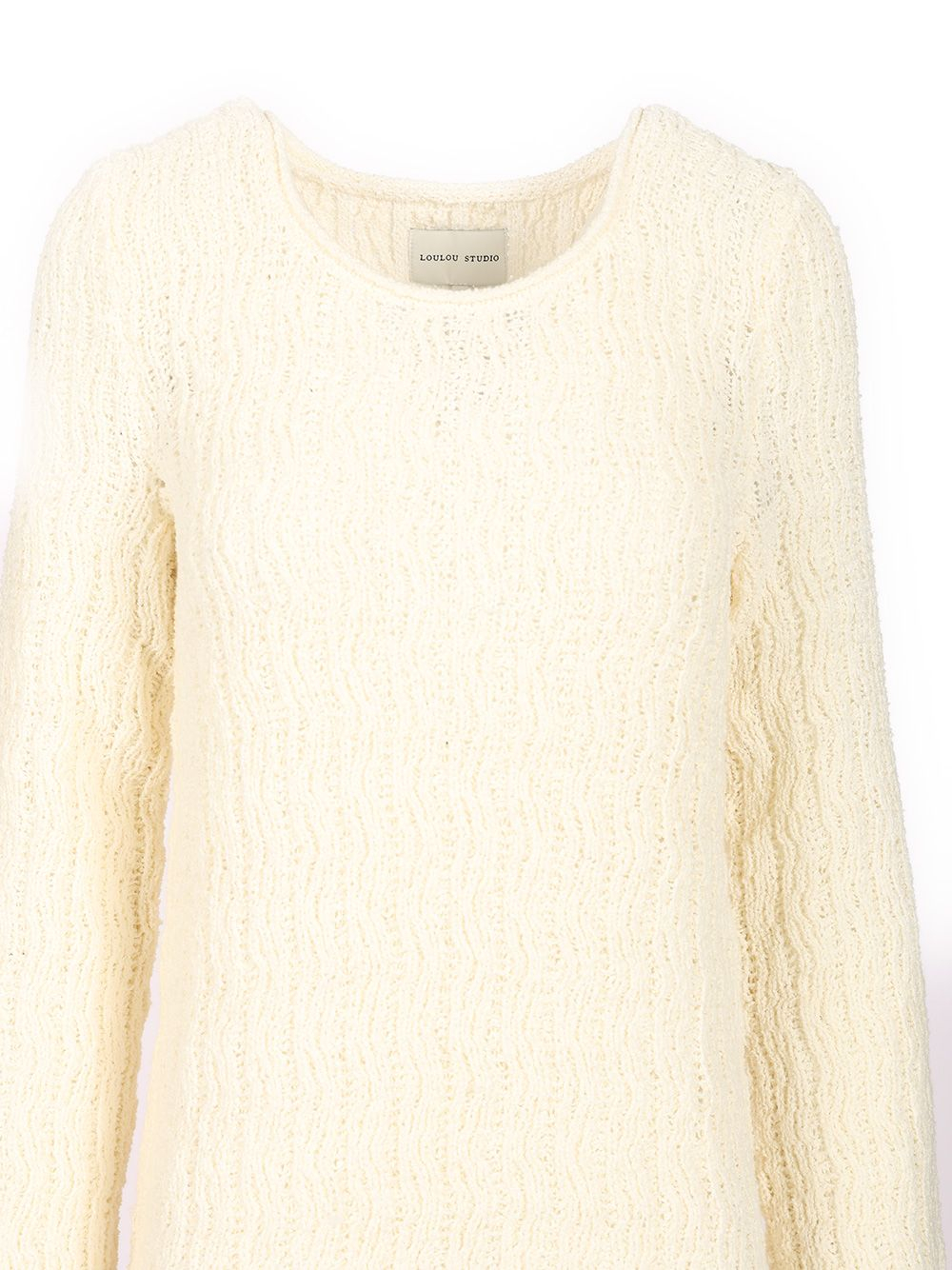 [LOULOU STUDIO] Long sleeve dress SS25 AISALARICE IVORY
