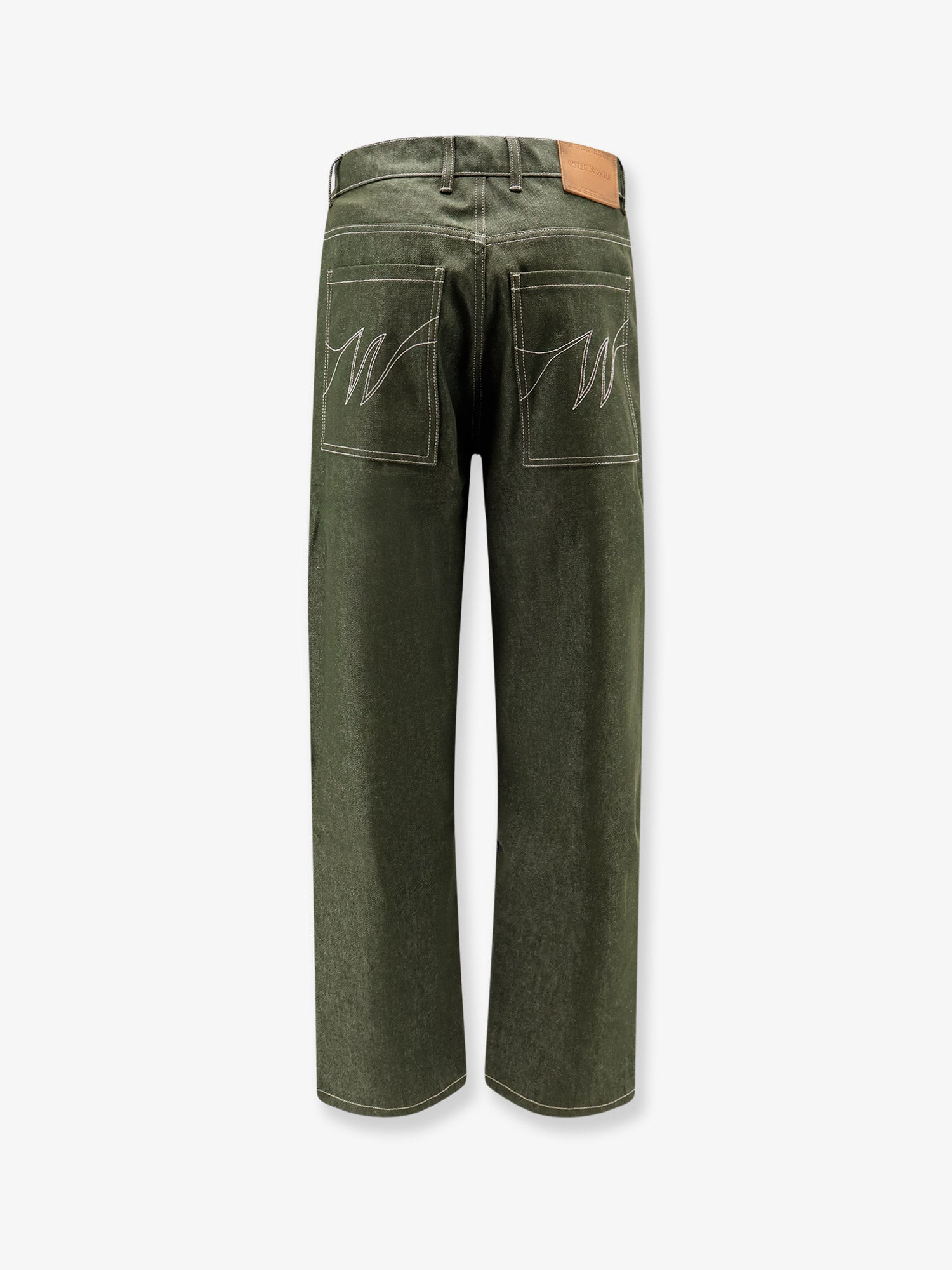 [WALK IN PARIS] Trousers SS26 GREENDENIMDOUBLEKNEEGREEN