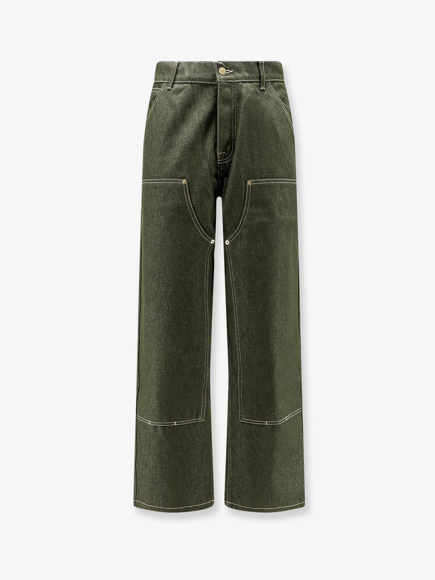 [WALK IN PARIS] Trousers SS26 GREENDENIMDOUBLEKNEEGREEN