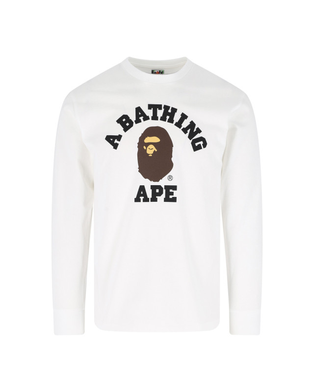 [BAPE] T-shirts Long Sleeve SS26 001LTM301011MWHITE