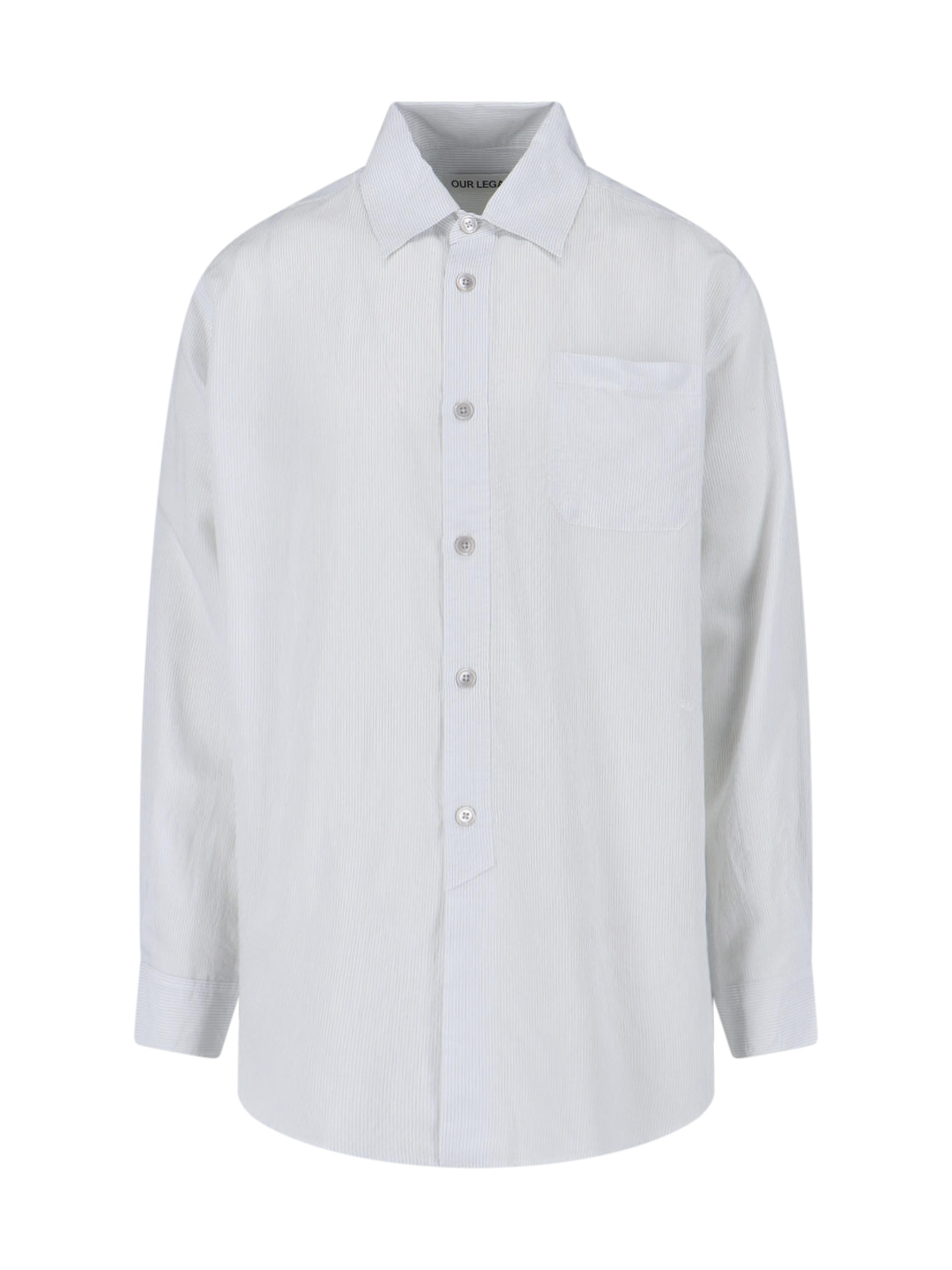[Our Legacy] Shirts Long Sleeve SS26 M2262VMLMIDNIGHT LINE STRIPE MODALUX