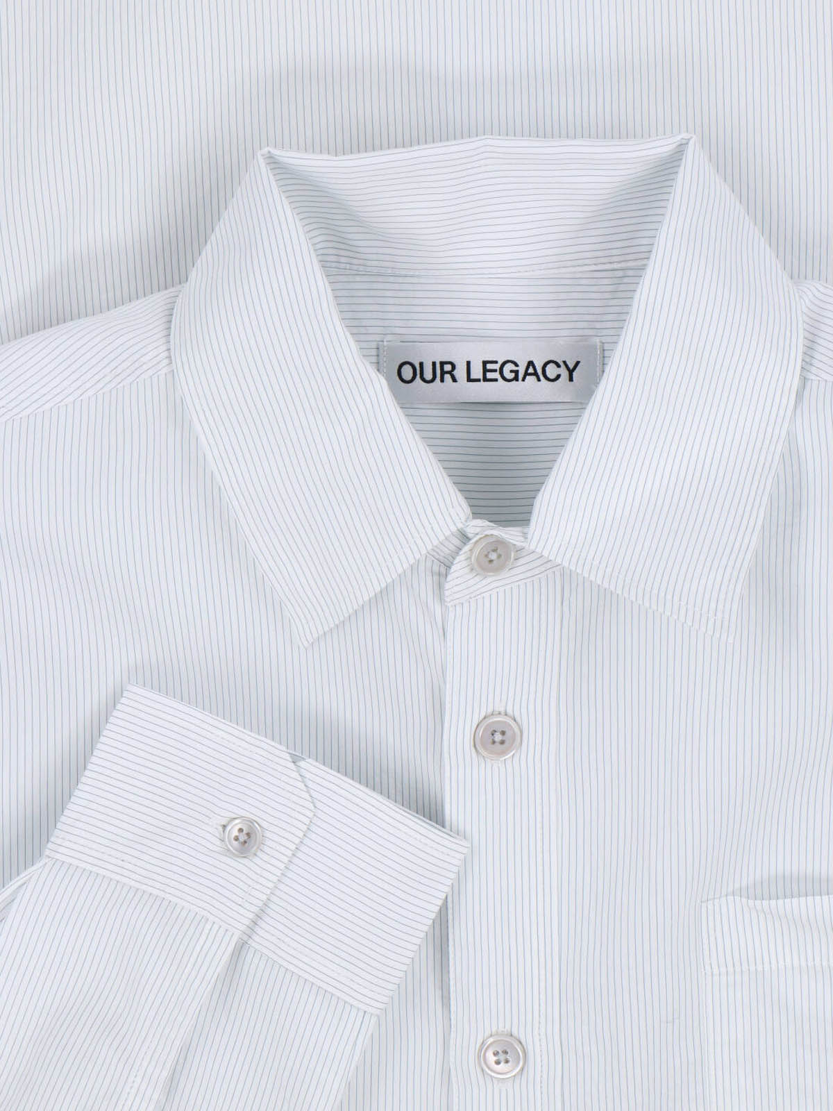 [Our Legacy] Shirts Long Sleeve SS26 M2262VMLMIDNIGHT LINE STRIPE MODALUX