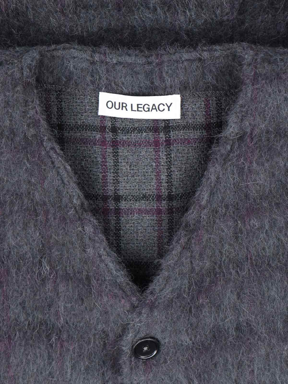 [Our Legacy] Cardigan SS26 M2263CFFUZZED PLUM CHECK HAIRY WOOL