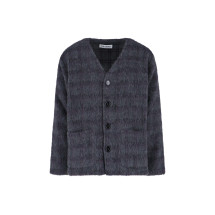 [Our Legacy] Cardigan SS26 M2263CFFUZZED PLUM CHECK HAIRY WOOL