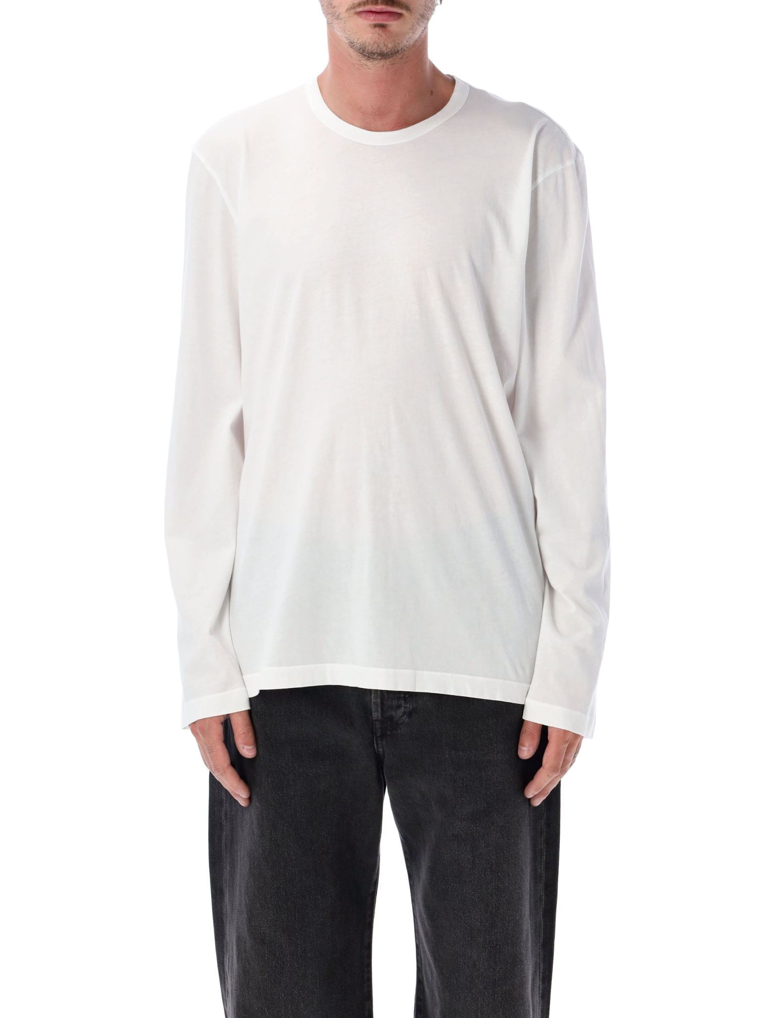[JAMES PERSE] T-shirts Long Sleeve FW26 MLJ3351WHT
