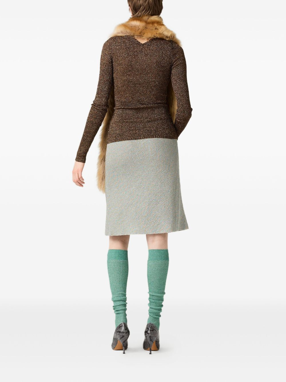 [Miu Miu] Midi skirt FW25 MMG558176WF0A43